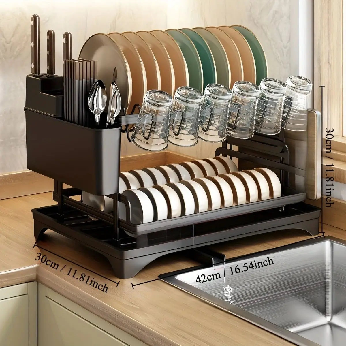 2 Tier Dish Drying Rack