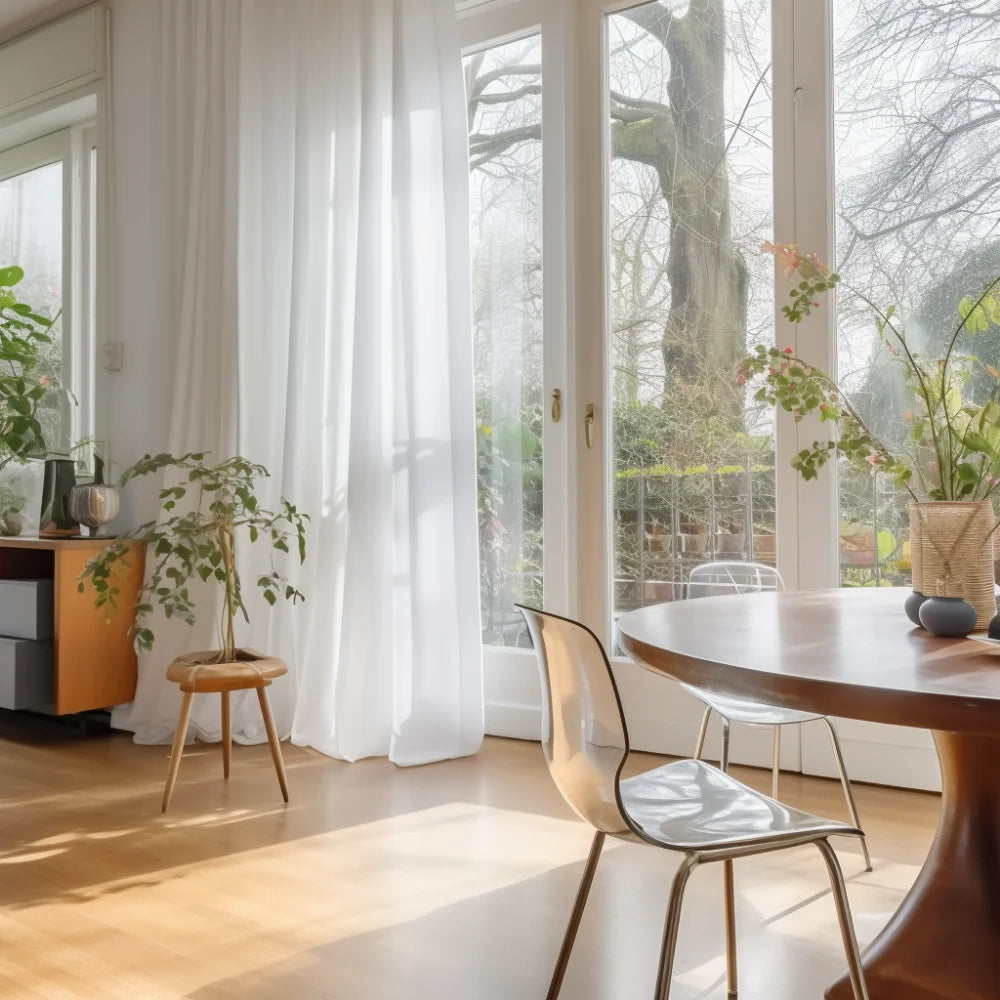 Shading Solid White Sheer Curtains