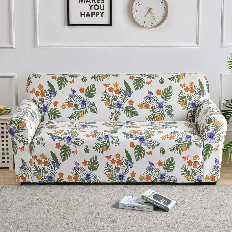 Flower Printed Elastic Sofa Cover