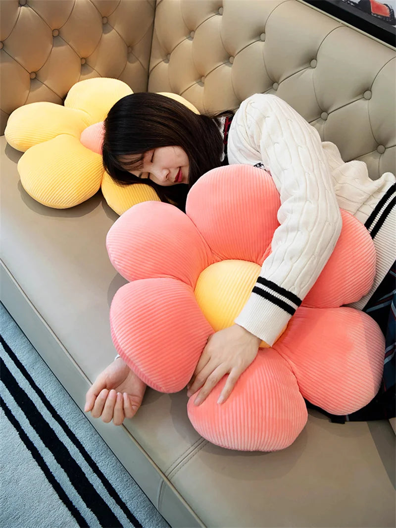 Stuffed Six Petal Flower Cushion