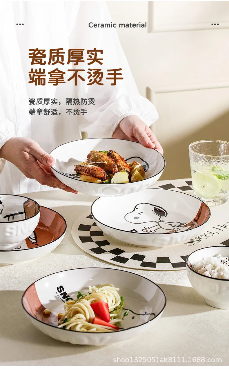 Snoopy Cute Series Couple High Aesthetic Dining Plate