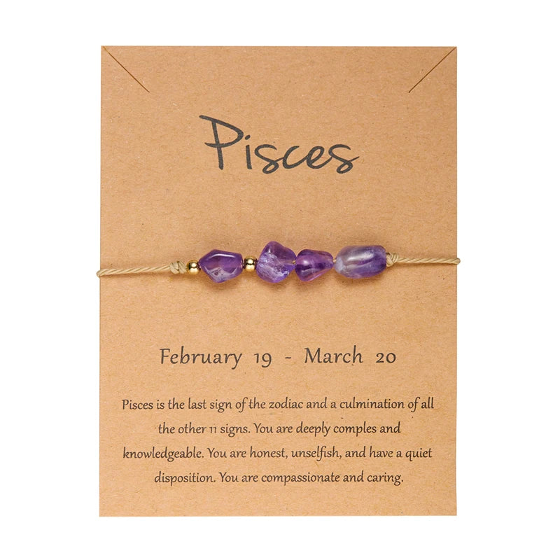 12 Constellation Natural Stone Beads Bracelet