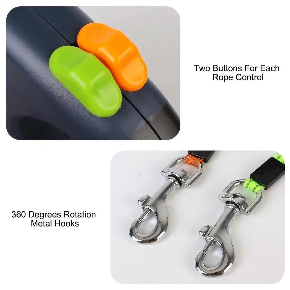 Auto Retractable Double-Ended Dog Leash 3m