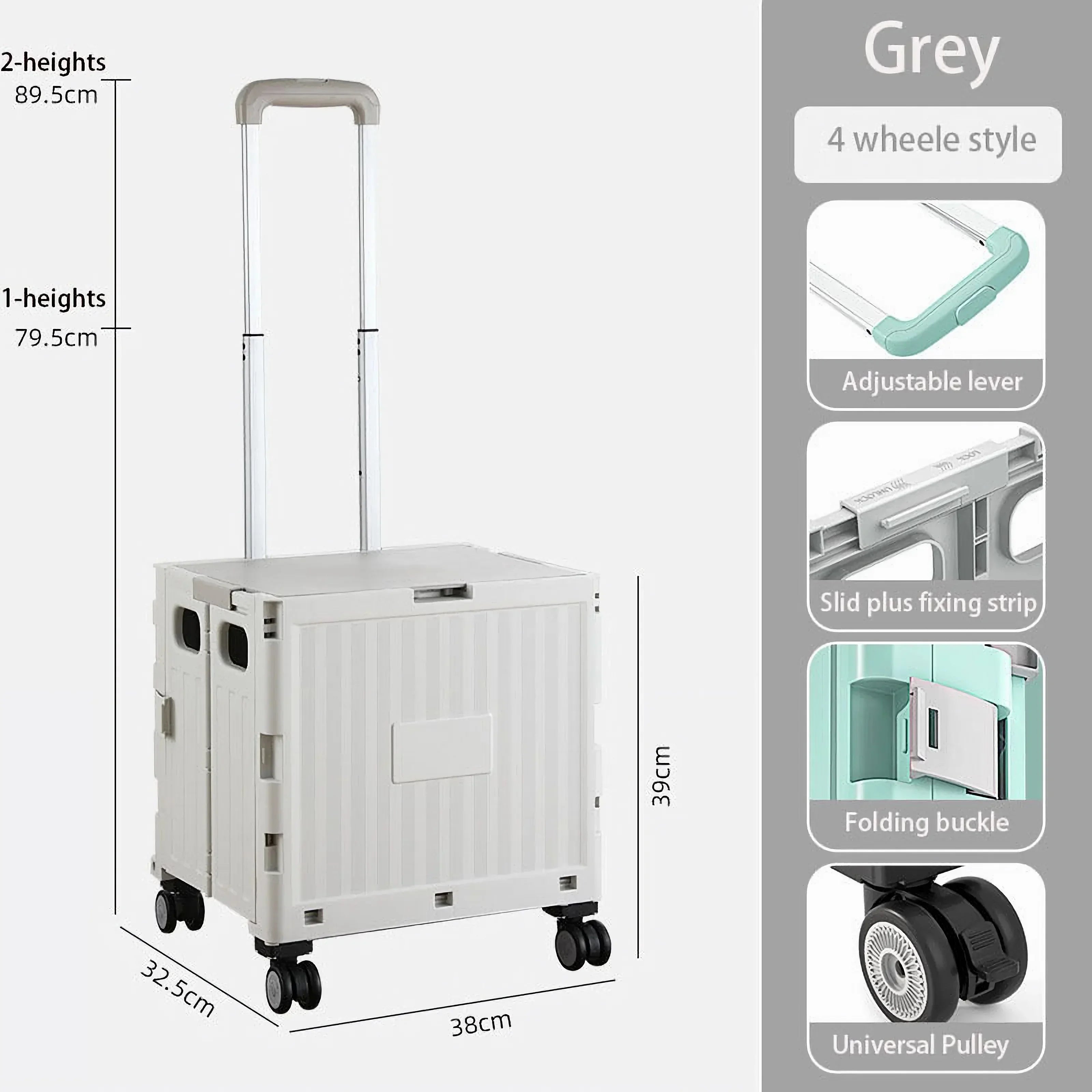 Collapsible Rolling Crate with Stair Climbing Wheel
