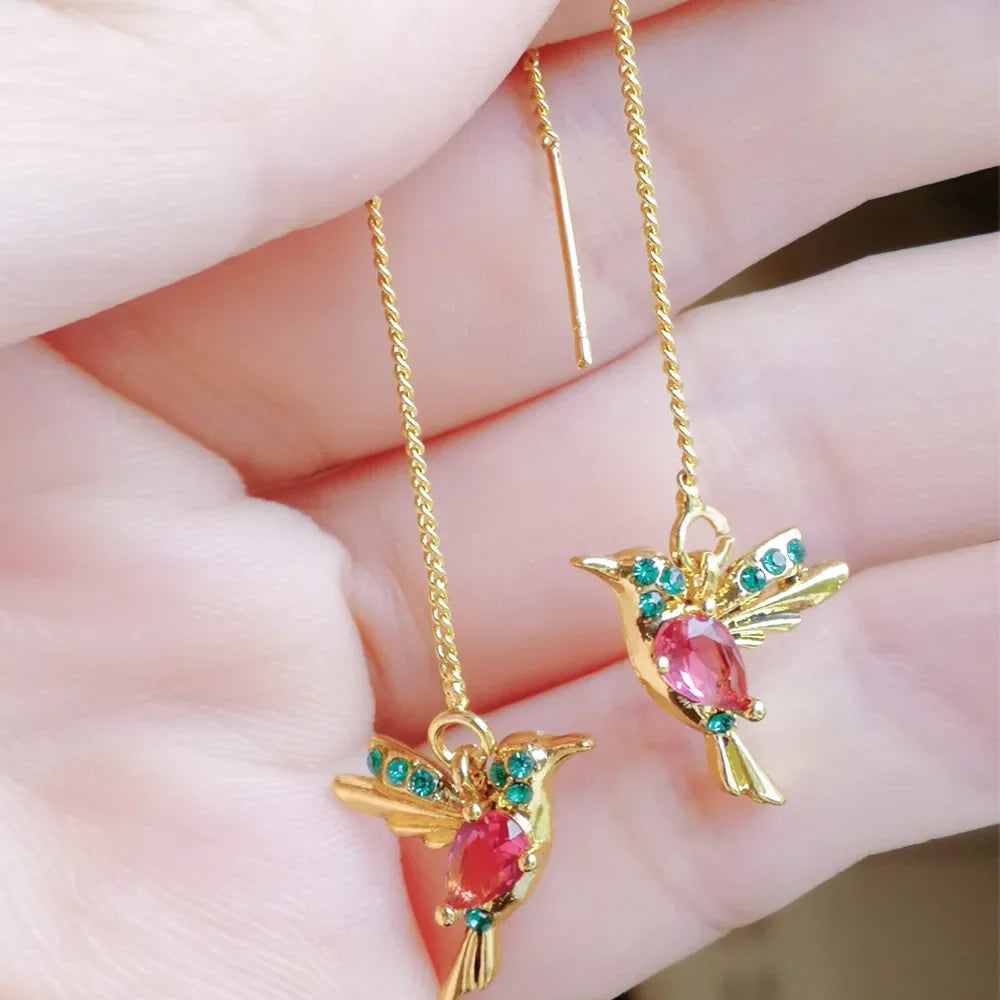 Exquisite Lovely Hand Carved Bird Earrings