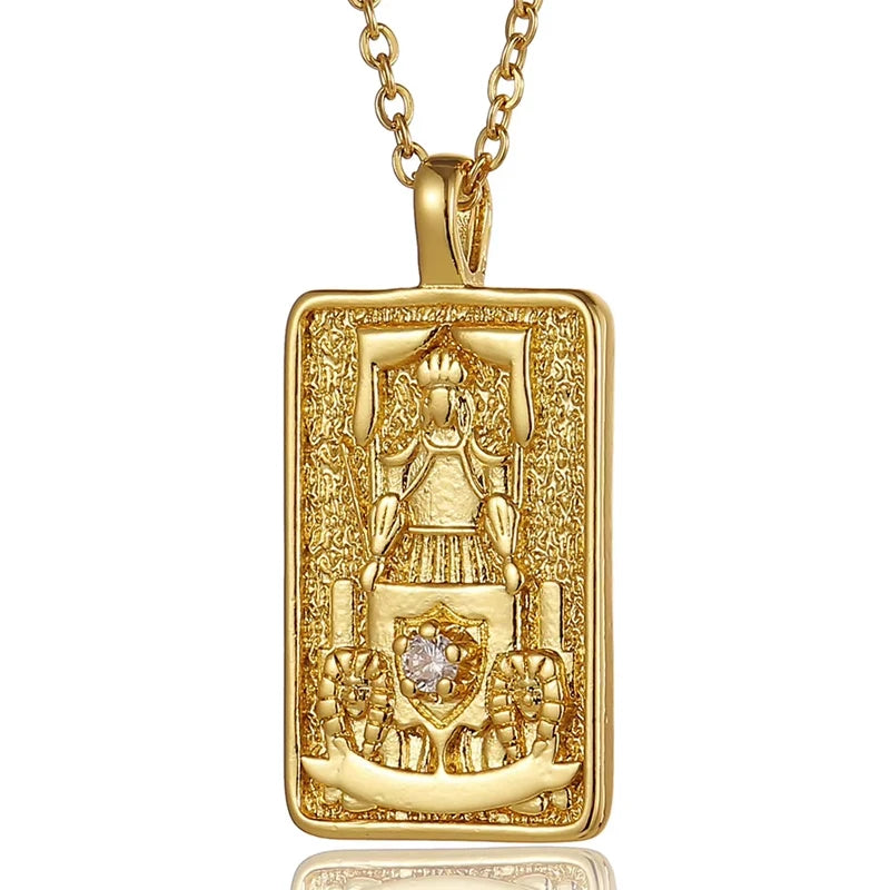 Zirconia Tarot Card Necklace