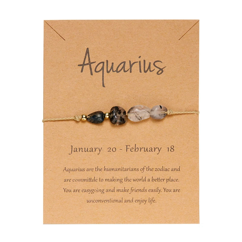 12 Constellation Natural Stone Beads Bracelet