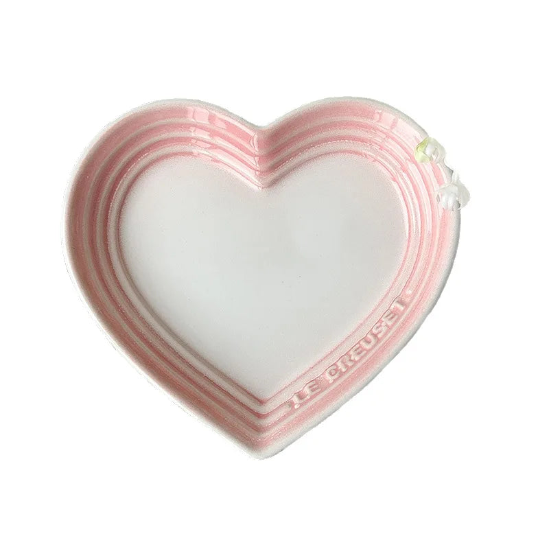 12cm Gradient Heart-shaped Ceramic Dishes