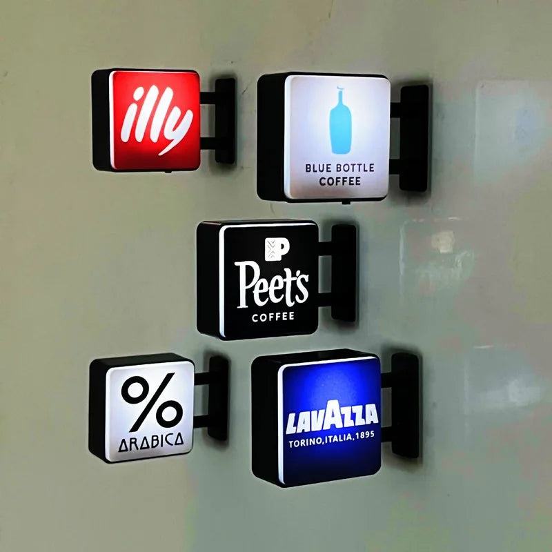 World Classic Coffee Light Sign Fridge Magnet
