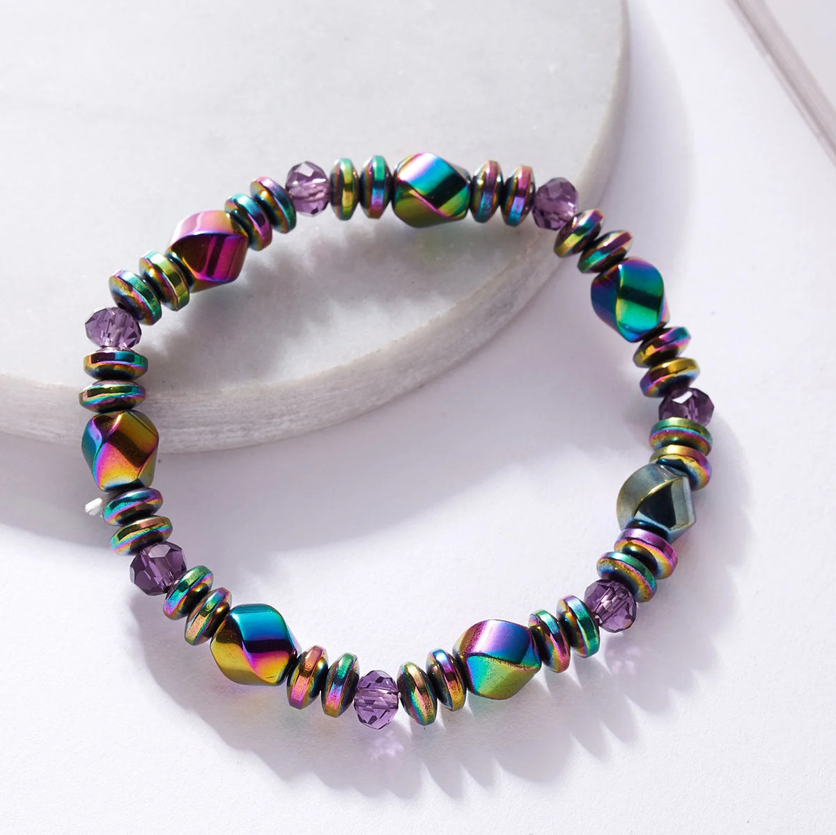 Colored Magnetic Energy Bracelet For Man Health Care Natural Stone