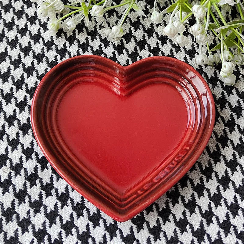 12cm Gradient Heart-shaped Ceramic Dishes
