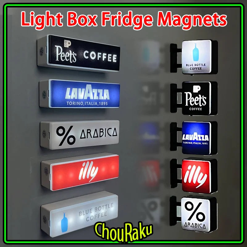 World Classic Coffee Light Sign Fridge Magnet