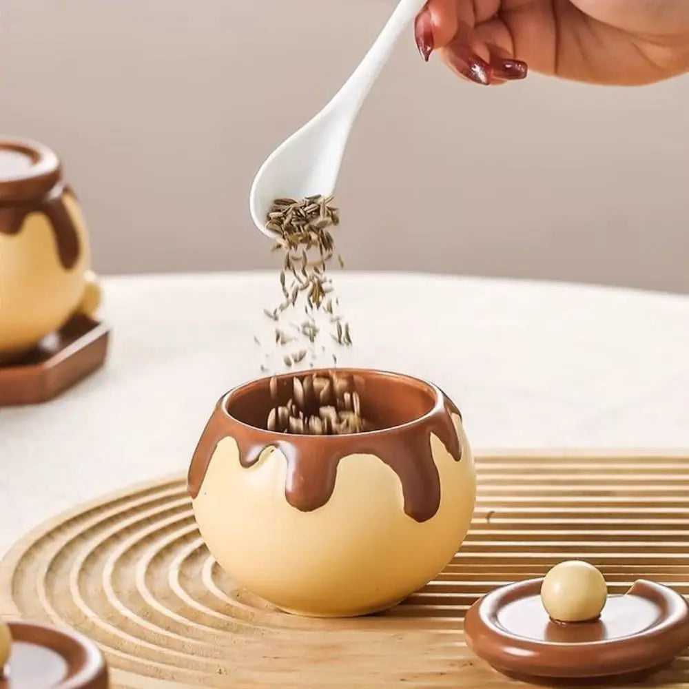 Ceramic Seasoning Jar (Cartoon Honey Jar design)