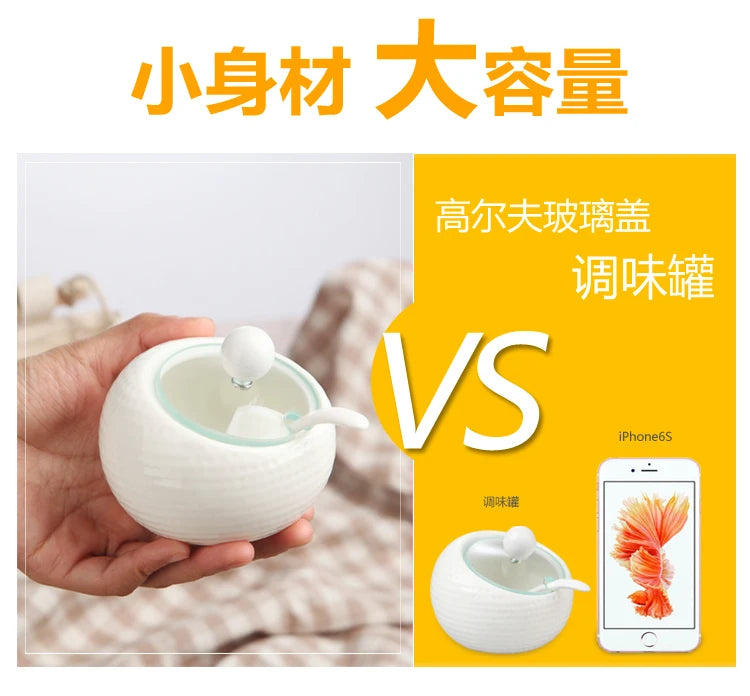 Ceramic Seasoning Jars with Wooden Lid