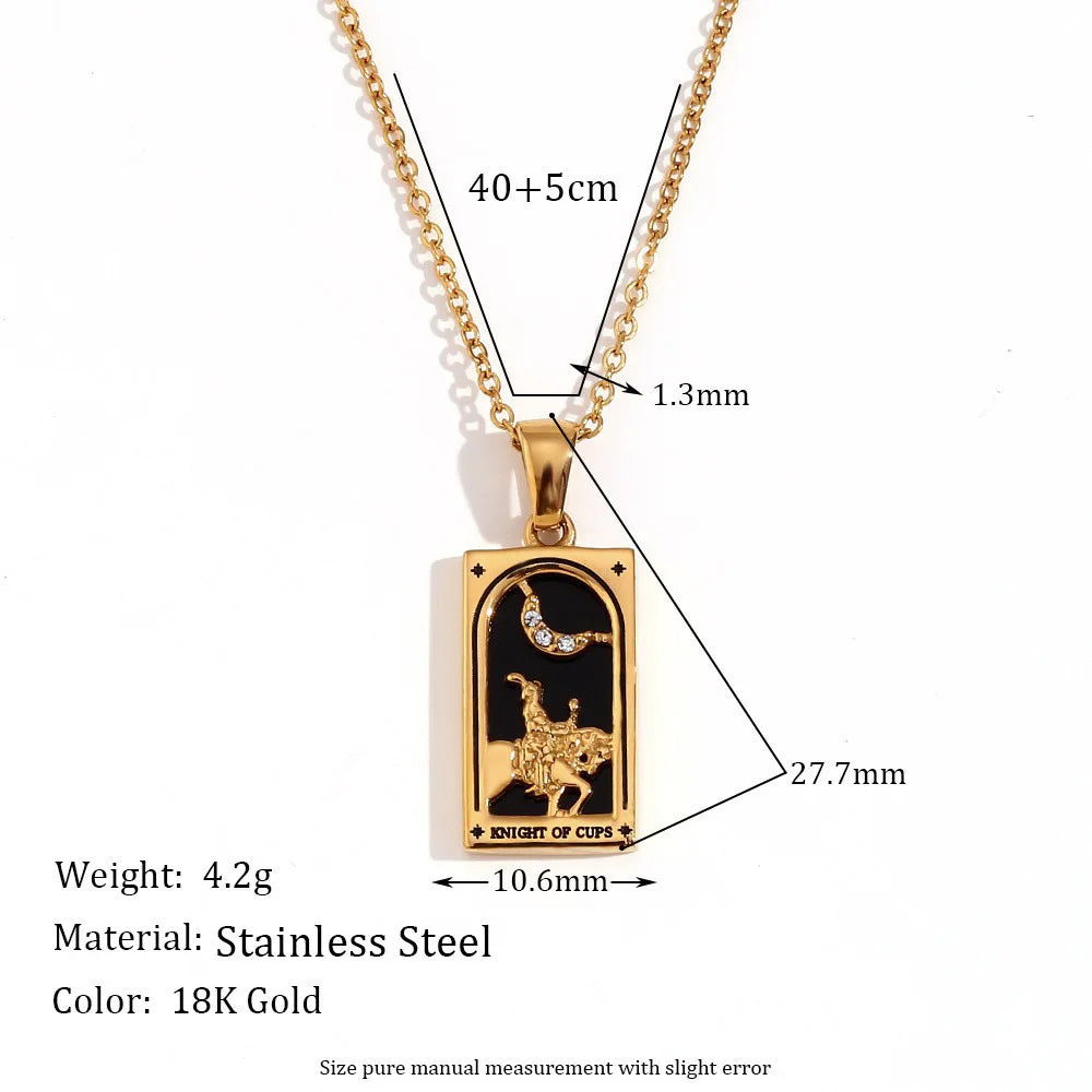 Zirconia Tarot Card Necklace
