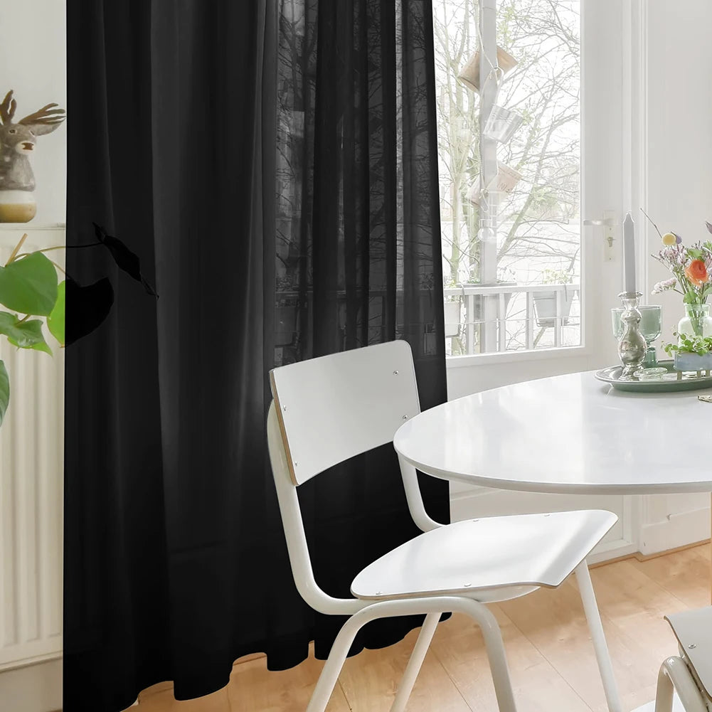 Shading Solid White Sheer Curtains