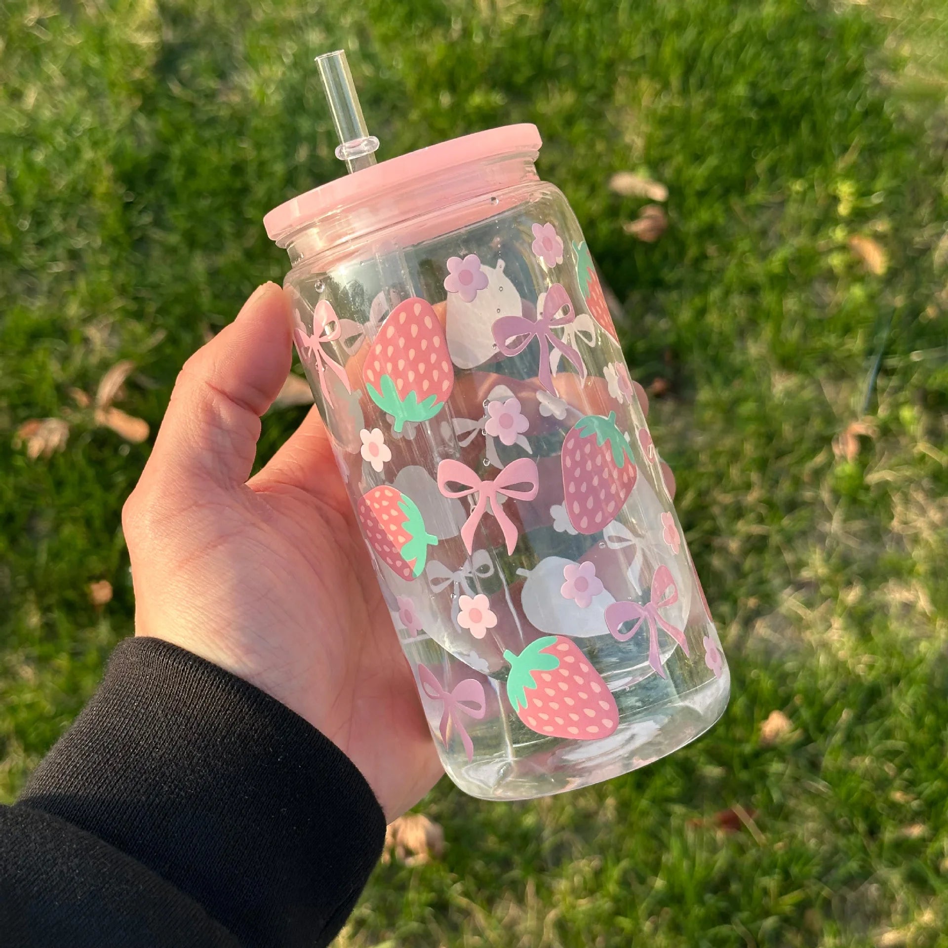 500ml Cute Bow Glass Cup