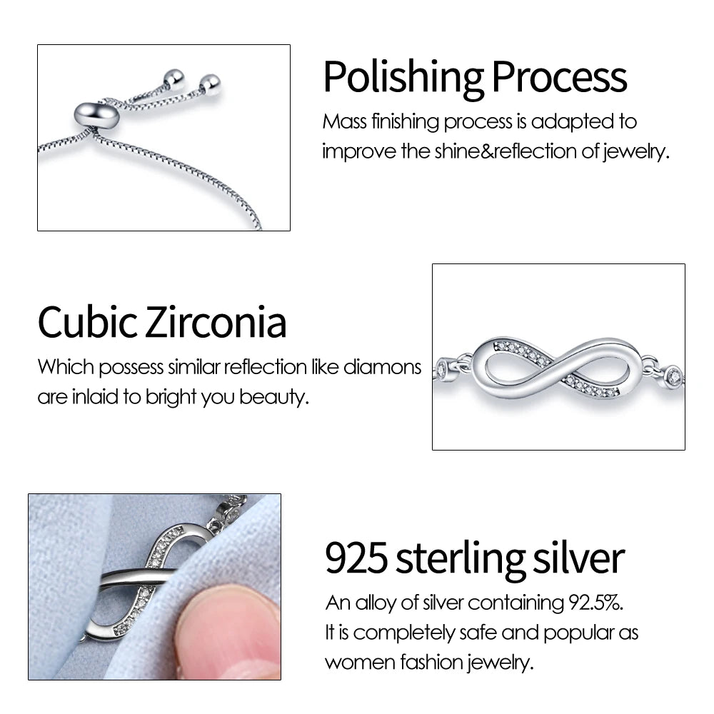925 Silver Lucky Symbol Zircon Bracelet