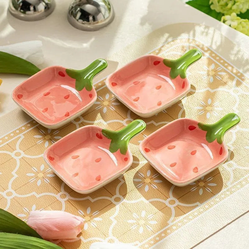 Strawberry Ceramic Snack Plate