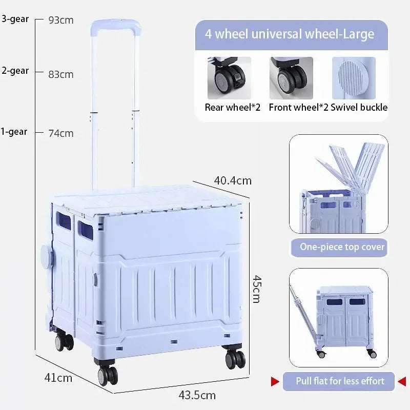 Collapsible Rolling Crate with Stair Climbing Wheel