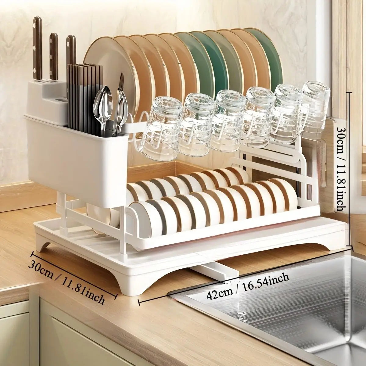 2 Tier Dish Drying Rack