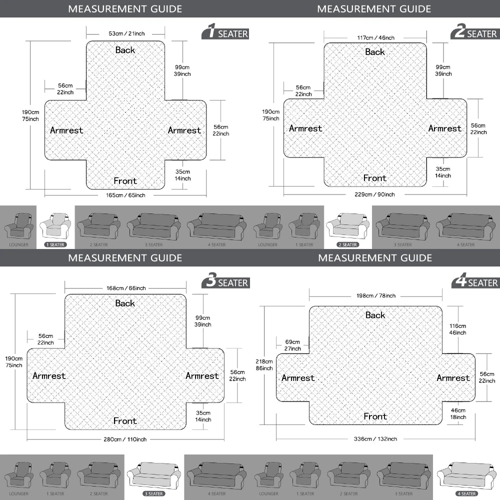 Washable and Waterproof Sofa Cover for Family with Kids and Pets