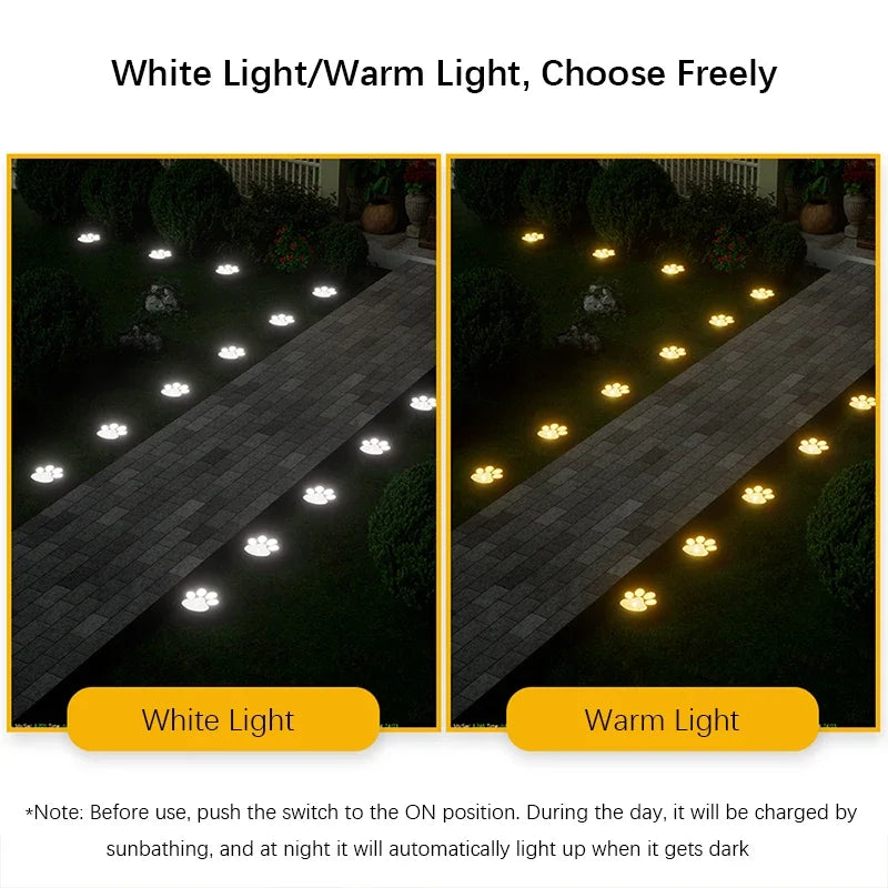 4PCS, Pet Dog Paw Solar LED Garden Lawn Lighting