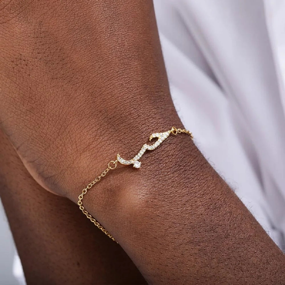 Cubic Zirconia Arabic Love Bracelet