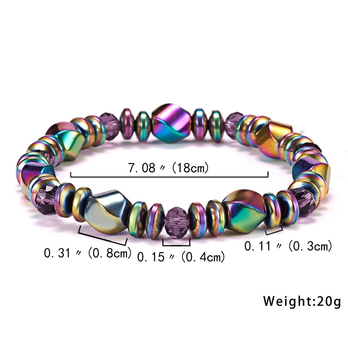 Colored Magnetic Energy Bracelet For Man Health Care Natural Stone