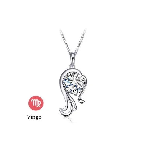 Crystal zodiac signs Pendant Necklace