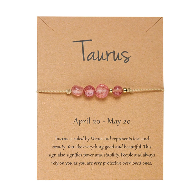 12 Constellation Natural Stone Beads Bracelet