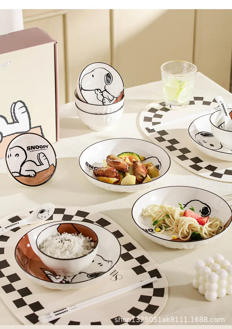 Snoopy Cute Series Couple High Aesthetic Dining Plate