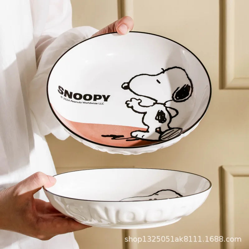 Snoopy Cute Series Couple High Aesthetic Dining Plate
