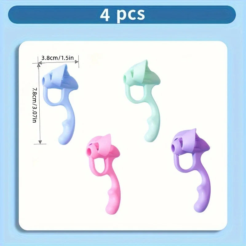 Elephant shaped pencil gripper 4pcs