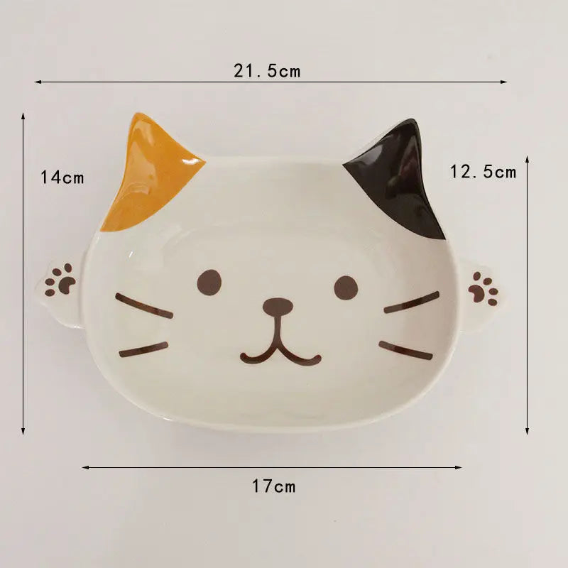 Japanese Cartoon Cat Ceramic Plate