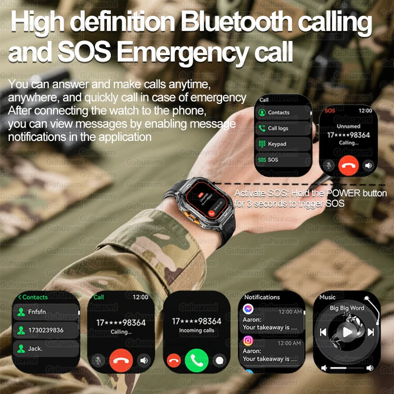 2026 New Military Outdoor Sports Smart Watch