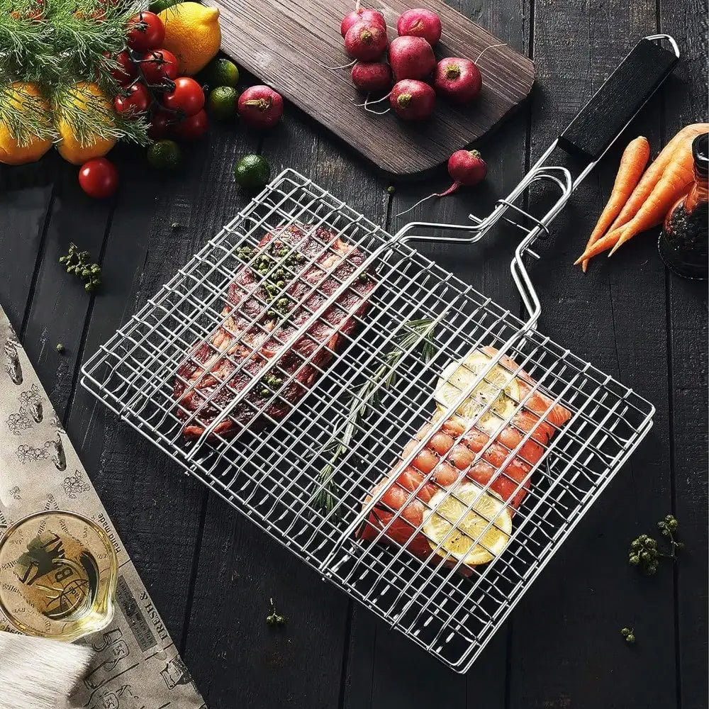 Folding Portable Outdoor Camping Stainless Steel BBQ Rack