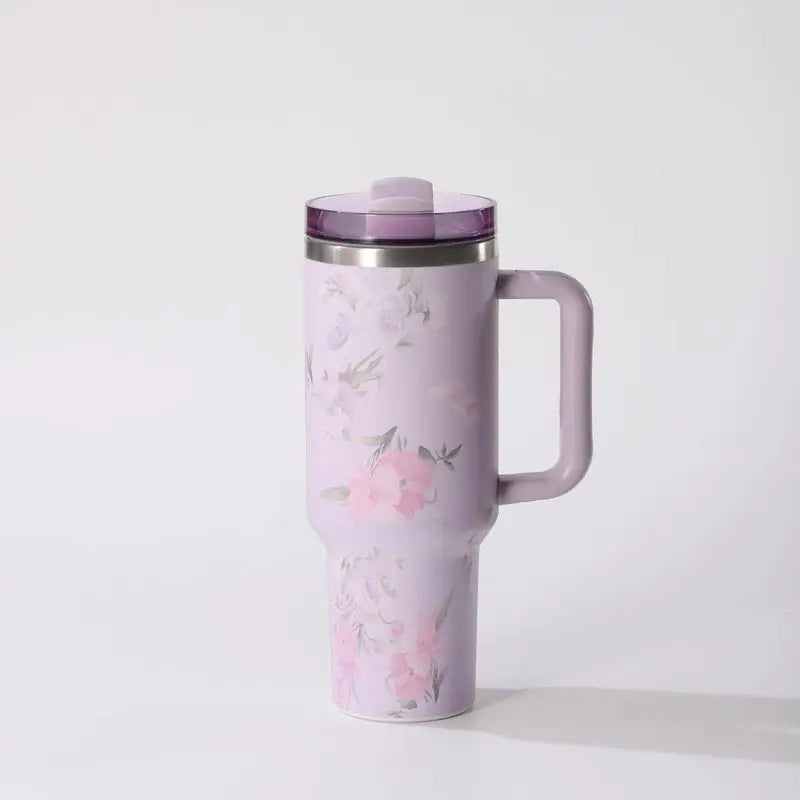 40oz stainless steel flower print thermal cup