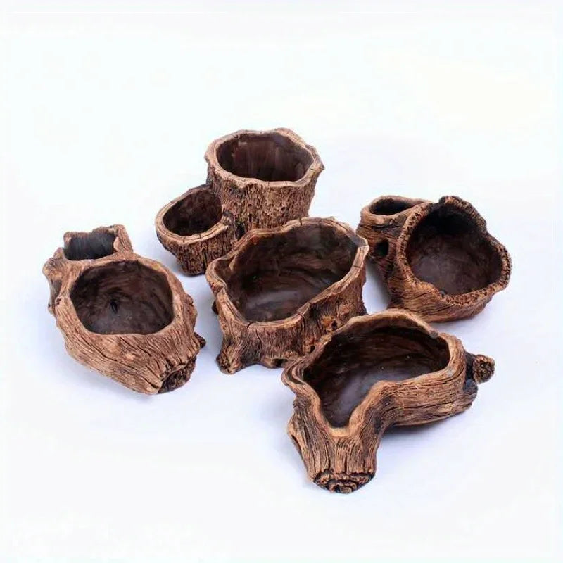 Creative Retro Cement Imitation Tree Stump Root Flower Pot
