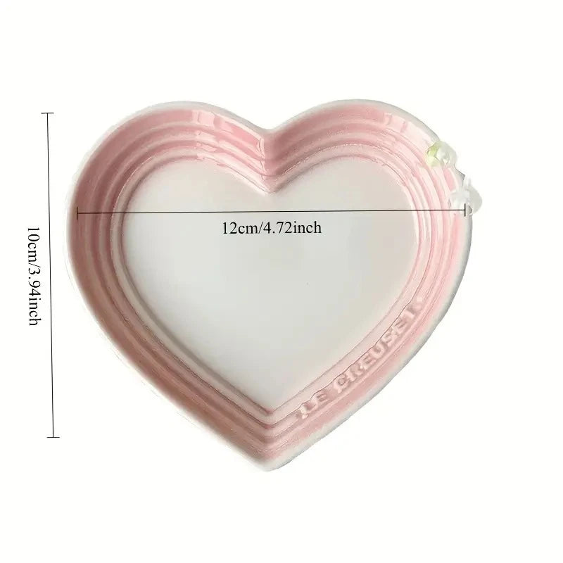12cm Gradient Heart-shaped Ceramic Dishes
