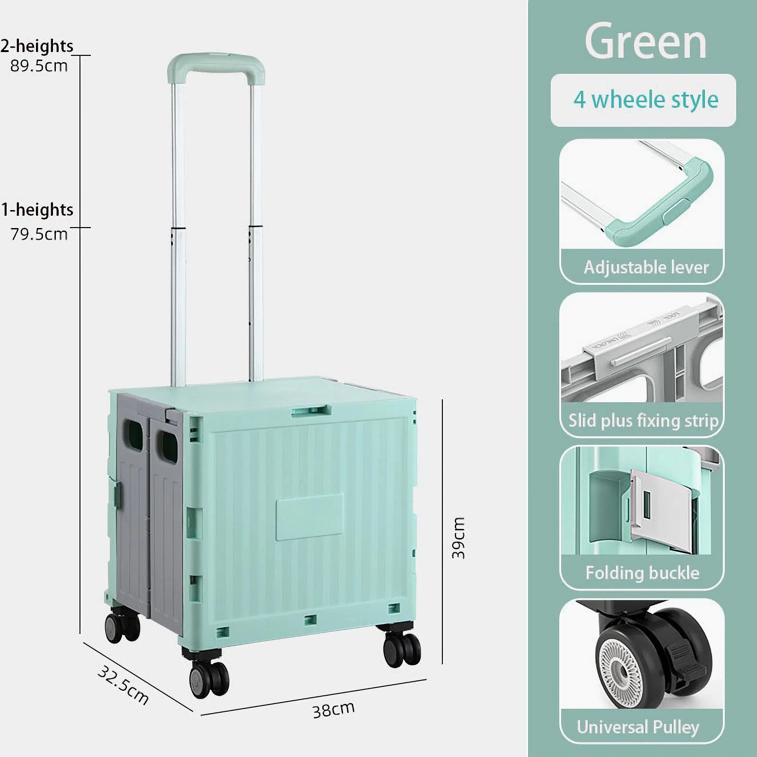 Collapsible Rolling Crate with Stair Climbing Wheel