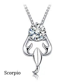 Crystal zodiac signs Pendant Necklace