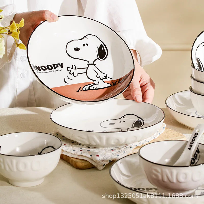 Snoopy Cute Series Couple High Aesthetic Dining Plate